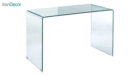 تصویر میز اداری شیشه ای مدل صدف سایز 160 × 70 از اطلس