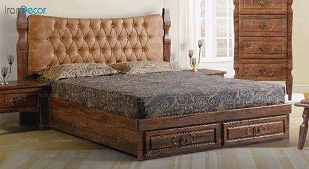 تخت خواب دو نفره پارس چوب مدل نارسیس