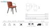 صندلی دسته دار تورینو فریم طلایی و رزگلد مدل P941 از صنایع نظری