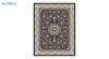 تصویر فرش ماشینی 1200 شانه کشمیر طرح گل افشان مشکی