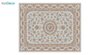 تصویر فرش ماشینی 1200 شانه کشمیر طرح گل افشان نقره ای