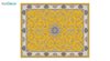 تصویر فرش ماشینی 1200 شانه کشمیر طرح ماهرو طلایی