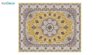 تصویر فرش ماشینی 1200 شانه کشمیر طرح گلنوش طلایی