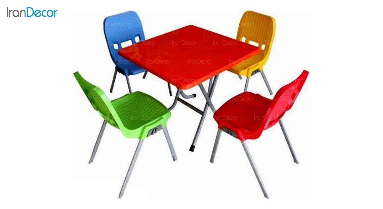 تصویر ست میز و صندلی پلاستیکی مربع ناصر پلاستیک مدل 881723