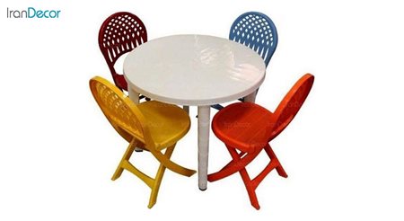 تصویر ست میز و صندلی پلاستیکی گرد ناصر پلاستیک مدل 857822