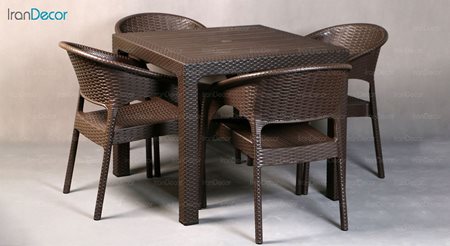 تصویر ست میز و صندلی پلاستیکی مربع ناصر پلاستیک مدل 992323