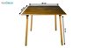 تصویر میز مربع پایه استوانه ای چوبی بنیزان مدل TM505