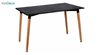 تصویر میز مستطیل پایه استوانه ای چوبی بنیزان مدل TR505
