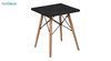 تصویر میز عسلی مربع پایه چوبی بنیزان مدل DM500