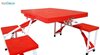 تصویر میز و صندلی تاشو 4 نفره مدل کمپینگ قرمز