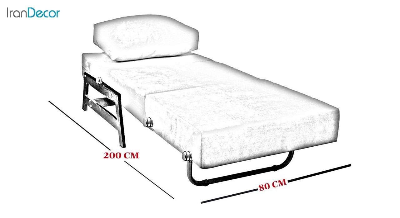 تصویر مبل تختخواب شو یک نفره رویال مدل دیانا
