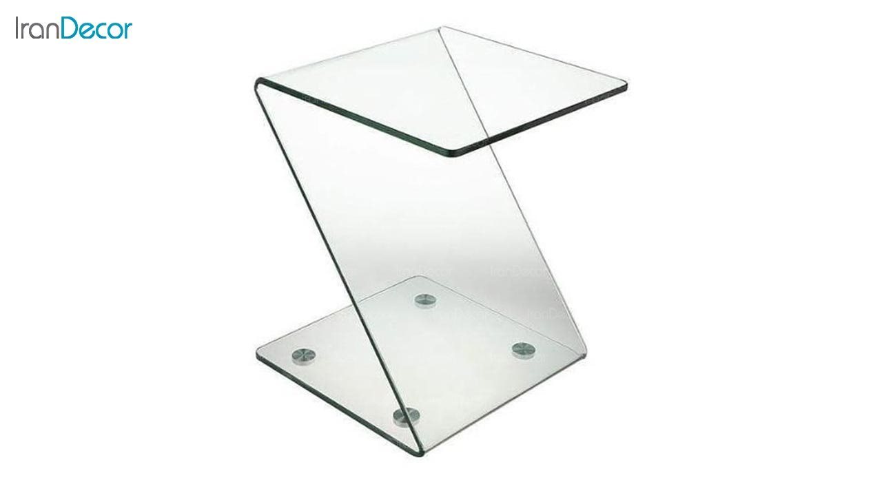 تصویر میز عسلی شیشه ای اطلس مدل زد