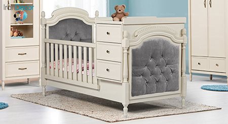 تصویر تخت خواب نوزاد دو منظوره ماد مدل رمانتیک