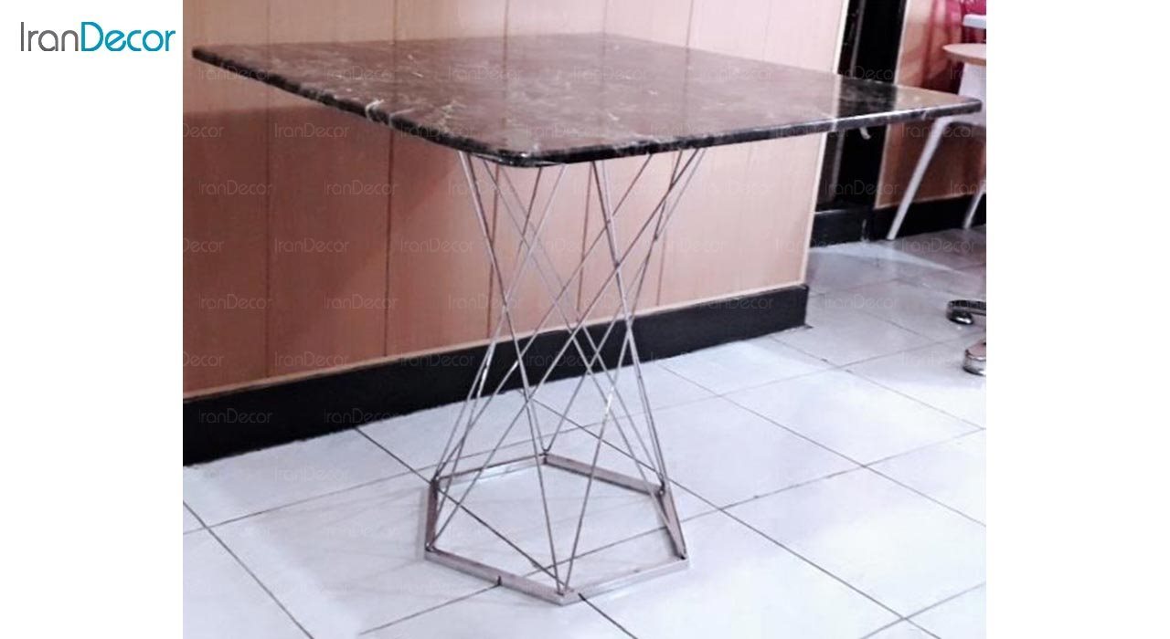 تصویر  میز مربع پایه فلزی مدل ونوس