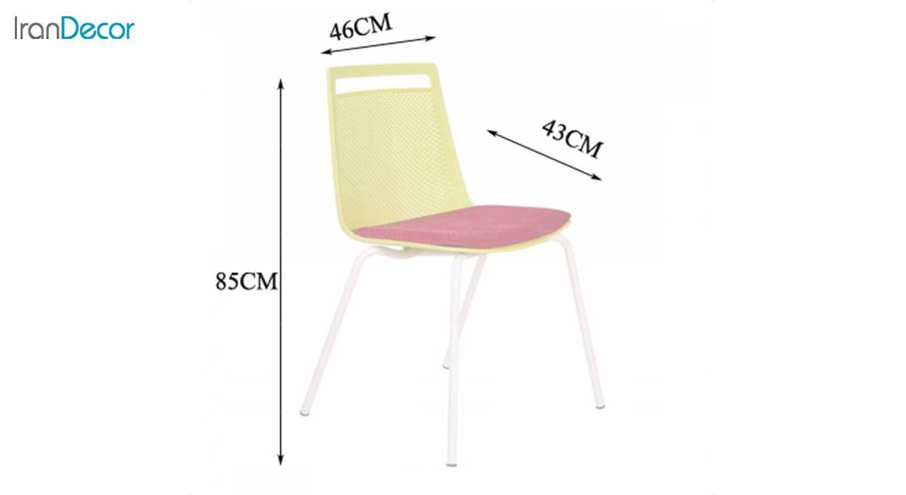 تصویر مشخصات صندلی پایه فلزی استیل هامون مدل AKT62