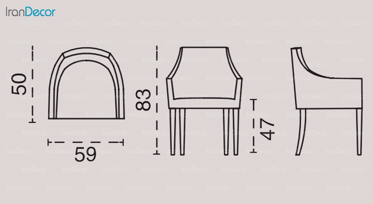 صندلی صندلی ناهار خوری دسته دار ایتال فوم مدل پارما