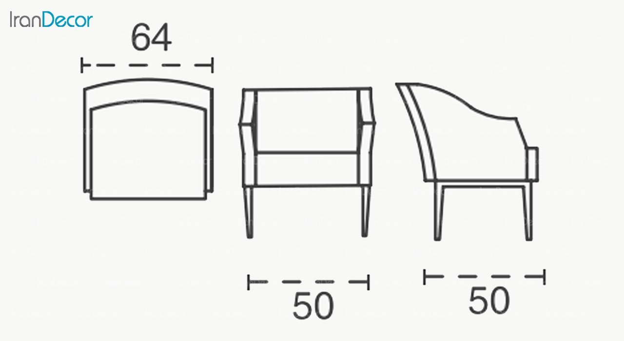 تصویر صندلی دسته دار ایتال فوم مدل تاپ پایه چوبی