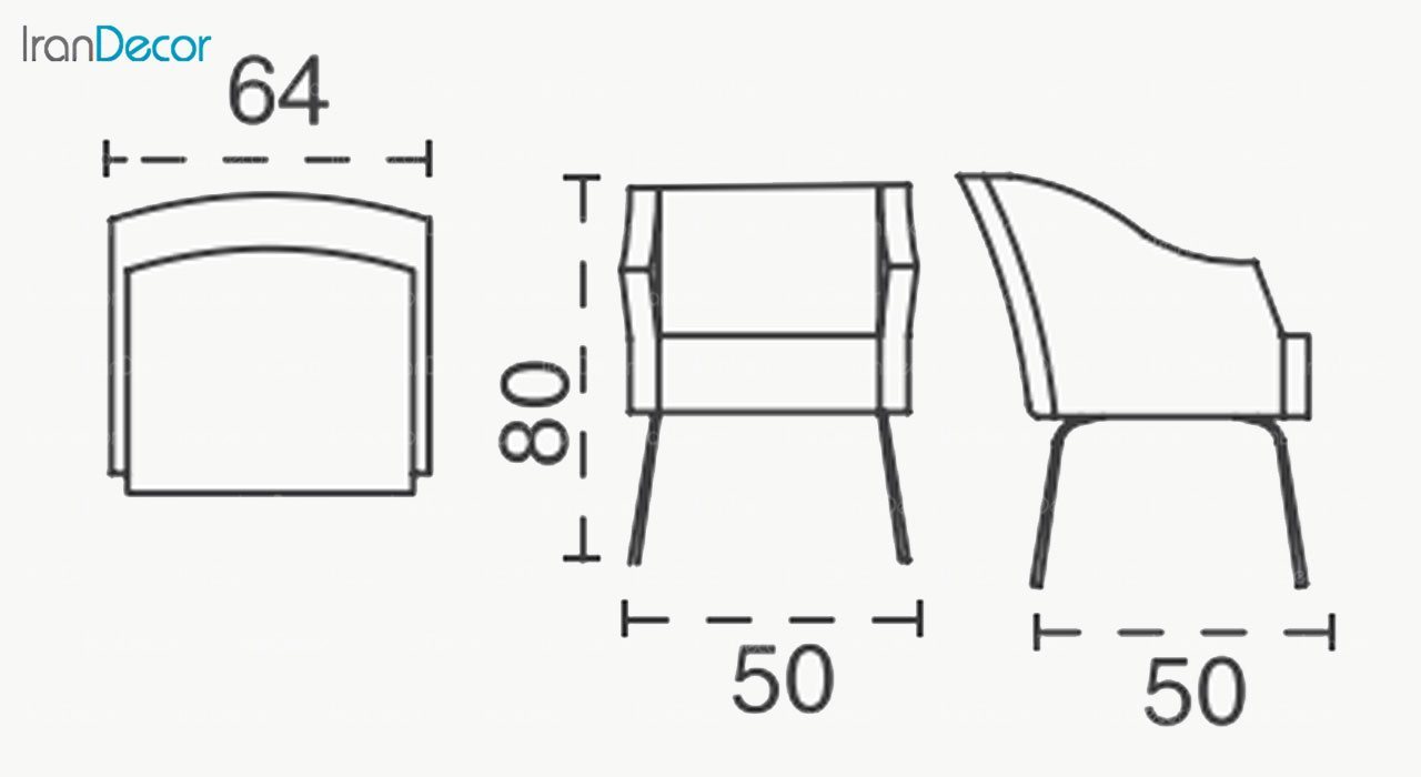 تصویر صندلی دسته دار ایتال فوم مدل تاپ پایه فلزی