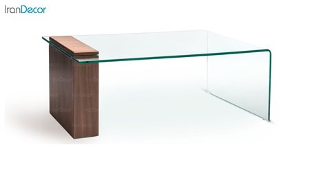 میز جلو مبلی شیشه  خم مدل هیبرید