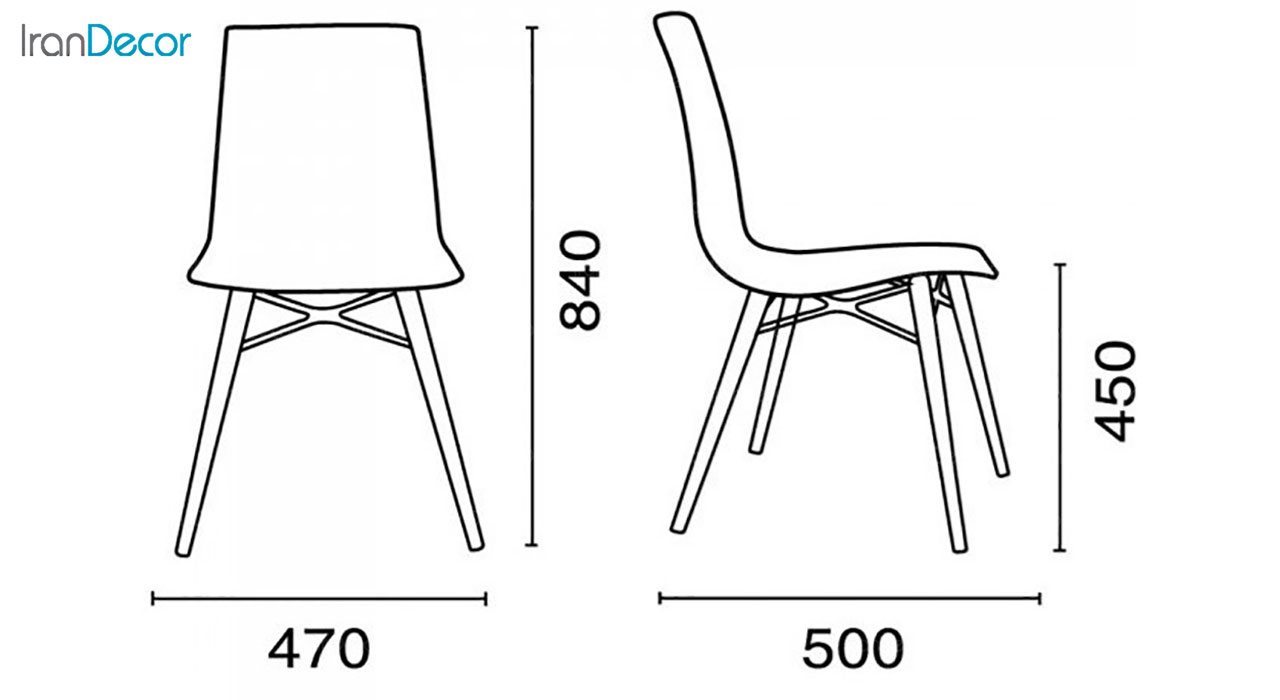 صندلی نظری پایه چوبی مدل آلگرا N420WR