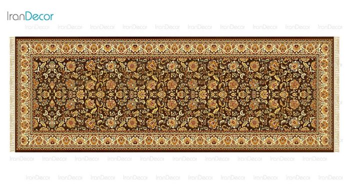 فرش ماشینی کناره مدل همدان قهوه ای رنگ از کرامتیان