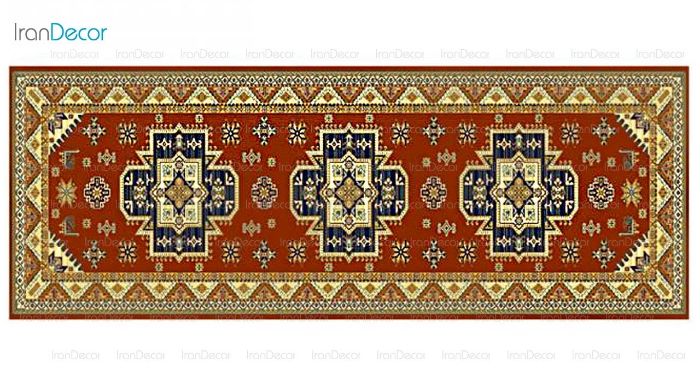 فرش ماشینی کناره مدل گبه تک ستاره لاکی رنگ از کرامتیان