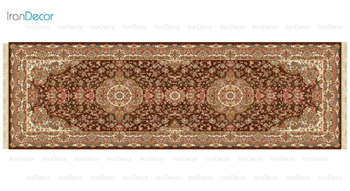 فرش ماشینی کناره مدل رویال قهوه ای رنگ از کرامتیان