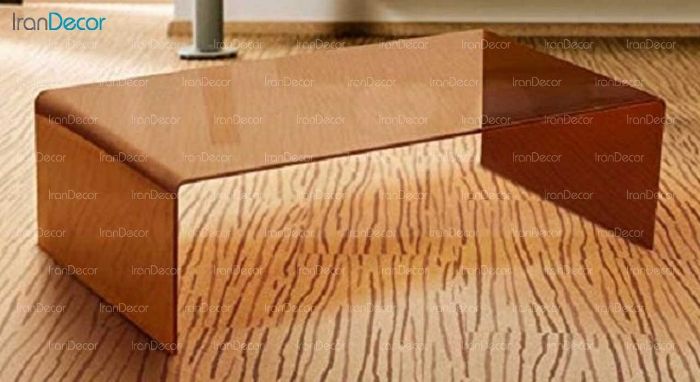 میز جلو مبلی شیشه ای برنز مدل کیمیا از اطلس