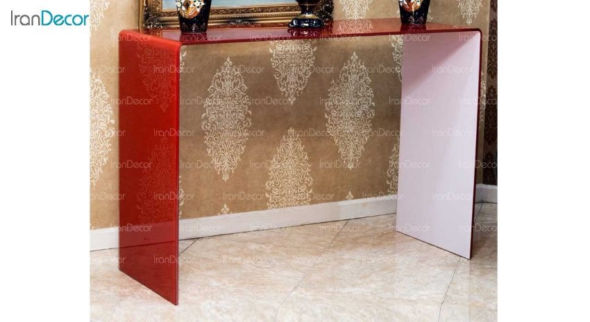 میز کنسول شیشه ای قرمز از اطلس