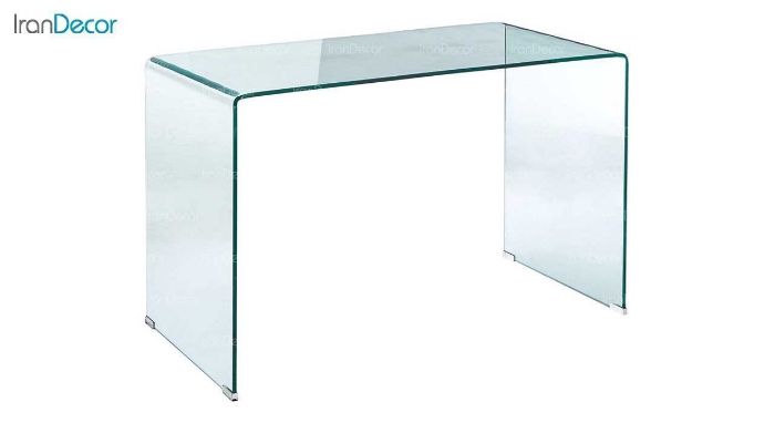 تصویر میز اداری شیشه ای مدل صدف سایز 120 × 65 از اطلس