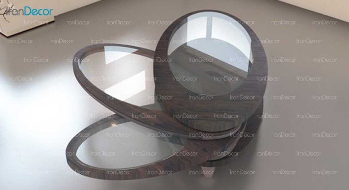میز جلو مبلی قهوه ای بیضی مدل CFT-5-B