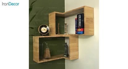 شلف و طبقه دیواری کنجی دو طبقه مدل سفیر 123