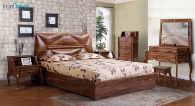 سرویس خواب دو نفره پارس چوب مدل النا