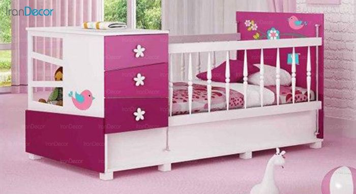تخت خواب دو منظوره نوزاد و کودک فراز مدل F137