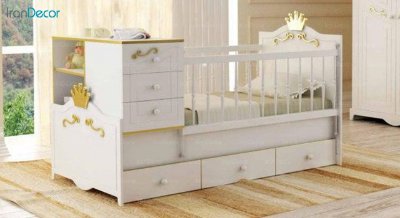 تخت خواب دو منظوره نوزاد و کودک فراز مدل F139