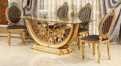 سرویس ناهار خوری کلاسیک ماهان مدل رزنتال با صندلی بنتیس