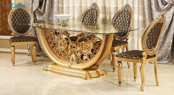سرویس ناهار خوری کلاسیک ماهان مدل رزنتال با صندلی بنتیس