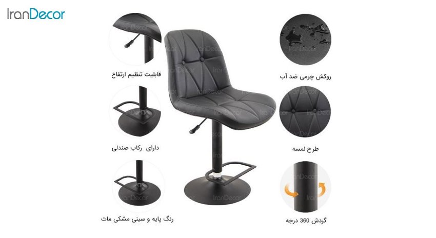 تصویر صندلی اپن هوگر مدل BH840B با پایه مشکی الکترو استاتیک
