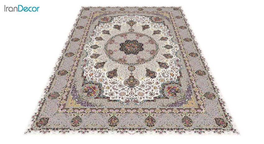 عکس فرش ماشینی 1200 شانه کشمیر طرح گلنوش کرم