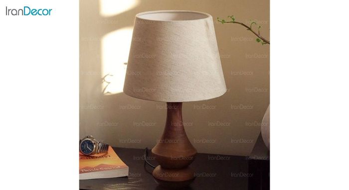 تصویر آباژور رومیزی چوبی مدل SH117