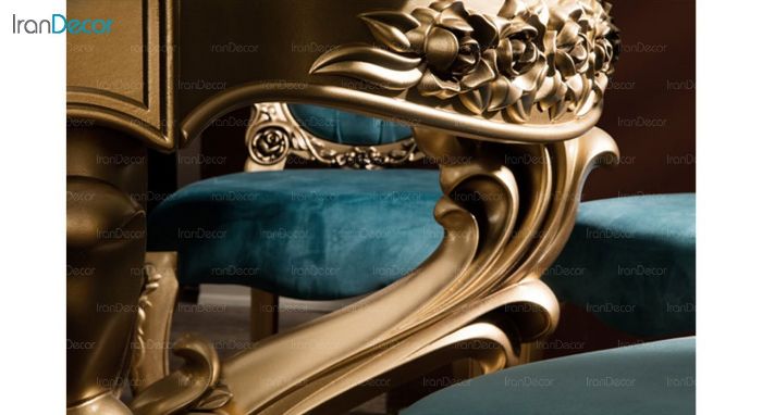 تصویر سرویس ناهار خوری سلطنتی ماندگار مدل سپید با صندلی رز
