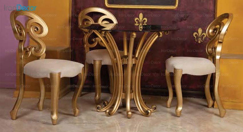 تصویر سرویس ناهار خوری کلاسیک ماندگار مدل النا با صندلی آریانا