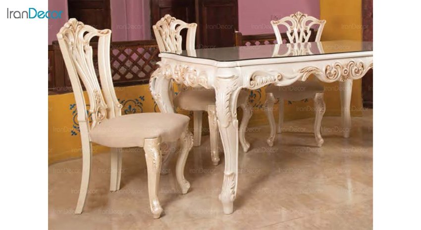 تصویر سرویس ناهار خوری سلطنتی ماندگار مدل روبینا با صندلی ویونا