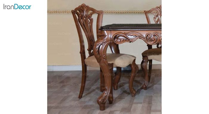 عکس سرویس ناهار خوری سلطنتی ماندگار مدل روبینا با صندلی ویونا