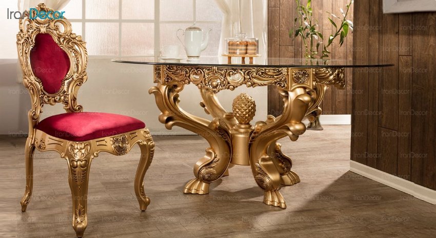 عکس میز ناهار خوری سلطنتی ماندگار مدل شاهکار