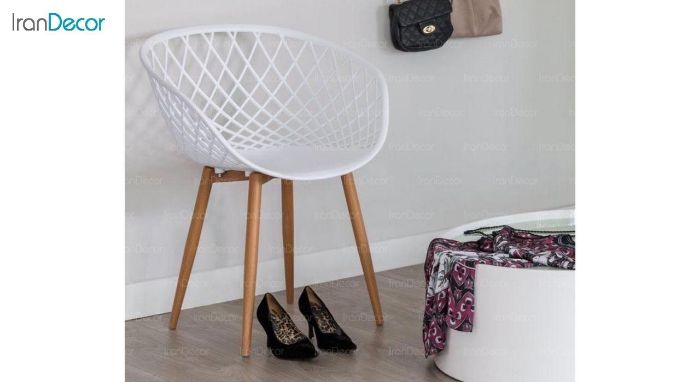 عکس صندلی پایه چوبی بنیزان مدل بامبو کد BA570S