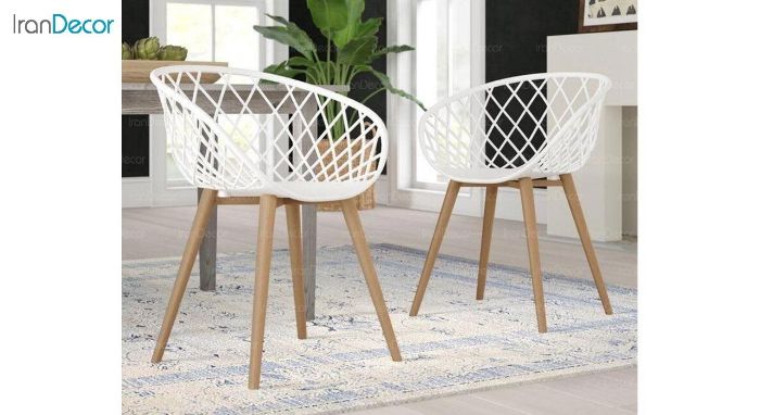 تصویر صندلی پایه چوبی بنیزان مدل بامبو کد BA570S