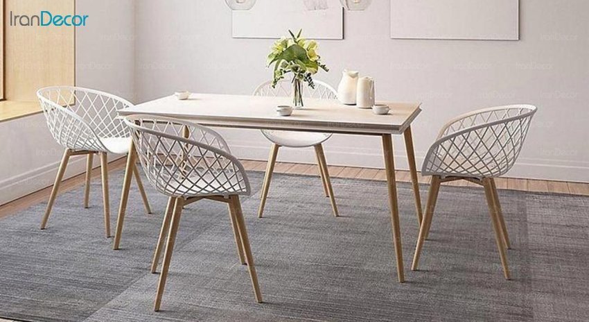 تصویر صندلی پایه چوبی بنیزان مدل بامبو کد BA570S