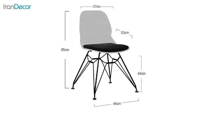 تصویر صندلی پایه ایفلی تشک دار بنیزان مدل کندو کد K530S