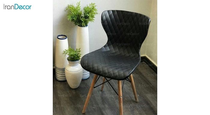 تصویر صندلی پایه ایفلی چوبی بنیزان مدل دیاموند کد B500